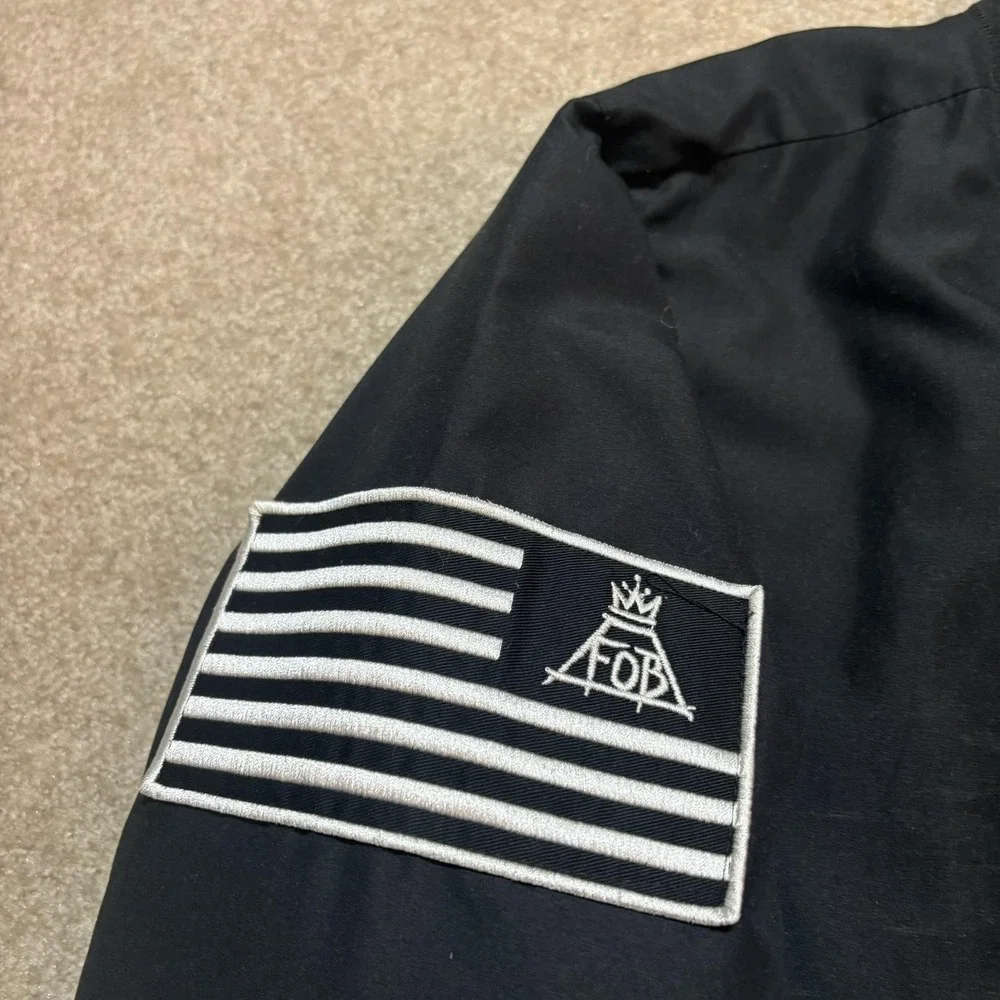 Fall Out Boy Bomber Jacket Mens XL Black This Is Our Culture Embroidered - Picture 6 of 11